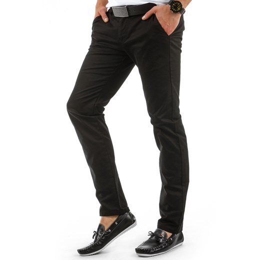 Spodnie męskie chinosy czarne (ux0565)  bialy S33 DSTREET