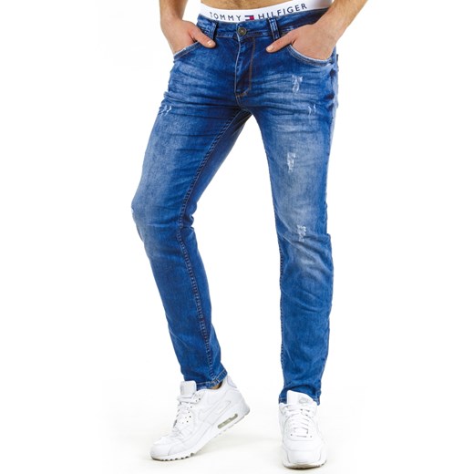 Spodnie jeansowe męskie (ux0589) niebieski  s34 DSTREET