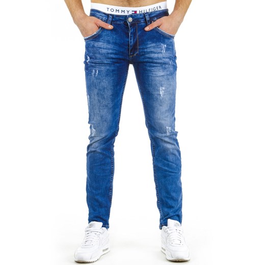 Spodnie jeansowe męskie (ux0589)  niebieski s31 DSTREET