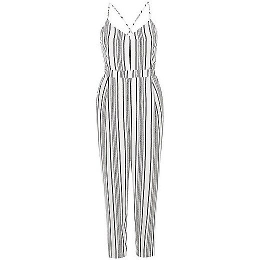 White stripe tapered jumpsuit  River Island   