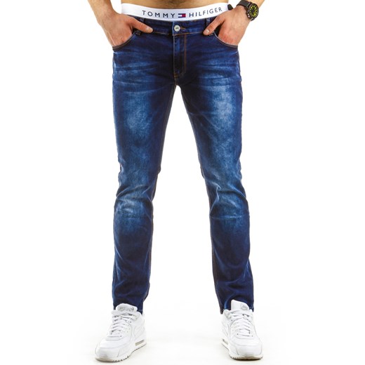 Spodnie jeansowe męskie niebieskie (ux0641)