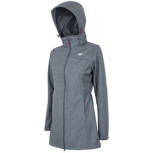 [T4Z15-SFD001] Płaszcz softshell damski SFD001 - szary melanż 4F niebieski  eSklep marki 4F