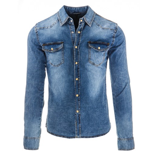 Koszula męska jeansowa (dx0962) niebieski  XXL DSTREET