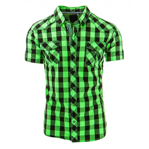 Koszula męska zielona (kx0656) zielony  XXL DSTREET