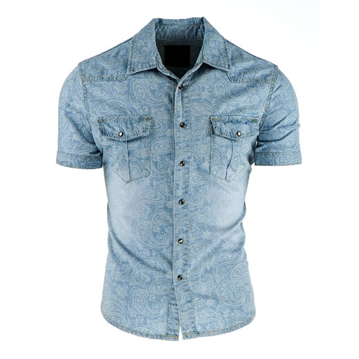Koszula męska jeansowa (kx0624)  niebieski XXL DSTREET