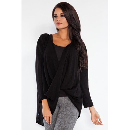 Sweter Przekładany [F208] FOBYA  czarny S/M vein.pl