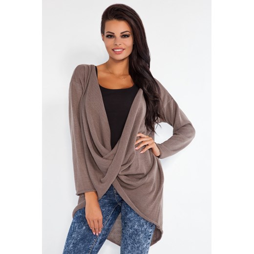 Sweter Przekładany [F208] FOBYA  brazowy S/M vein.pl