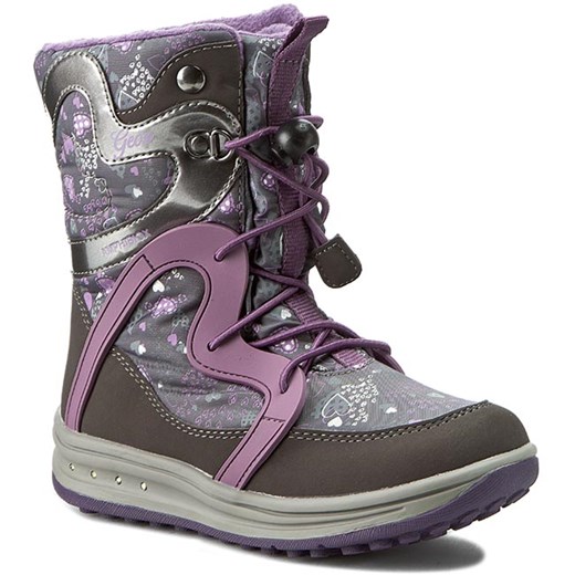 Śniegowce GEOX - J Roby G. Abx B J5418B 0MN50 C9275 Dk Grey/ Lilac Geox fioletowy 32 eobuwie.pl