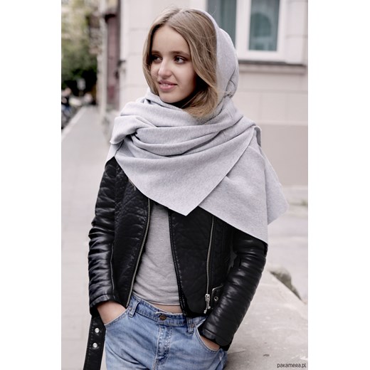 Tuba Komin Szal ORIGAMI DRESS z kieszeniami Cado Accessories szary Pakamera.pl