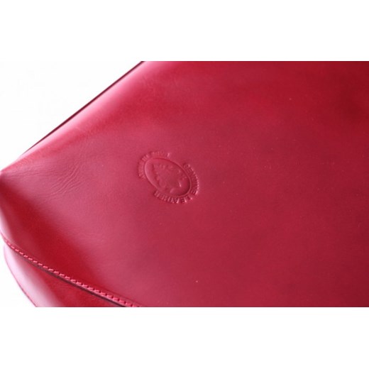 Uniwersalna Torba skórzana Genuine Leather dł. rączki Czerwona