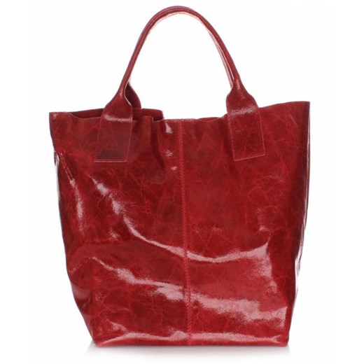 Elegancki Shopperbag Genuine Leather Lakierowana Skóra Czerwona (kolory)