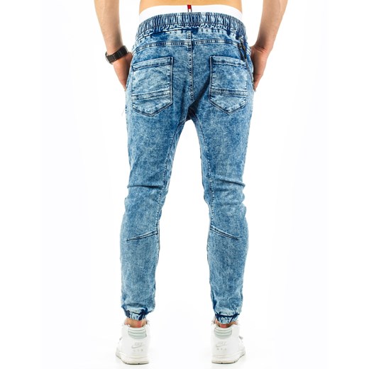 Spodnie joggery męskie niebieskie (ux0675) Jeans niebieski XL DSTREET