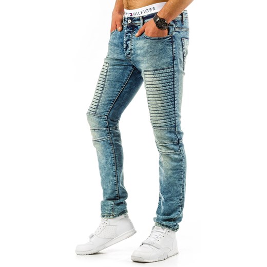 Spodnie jeansowe męskie (ux0657) bialy Jeans s32 DSTREET
