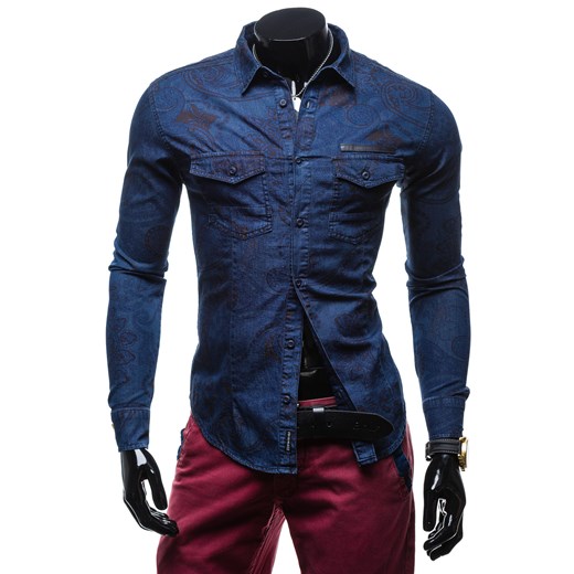 Koszula męska jeansowa REPUBLIC DENIM 6520 granatowa