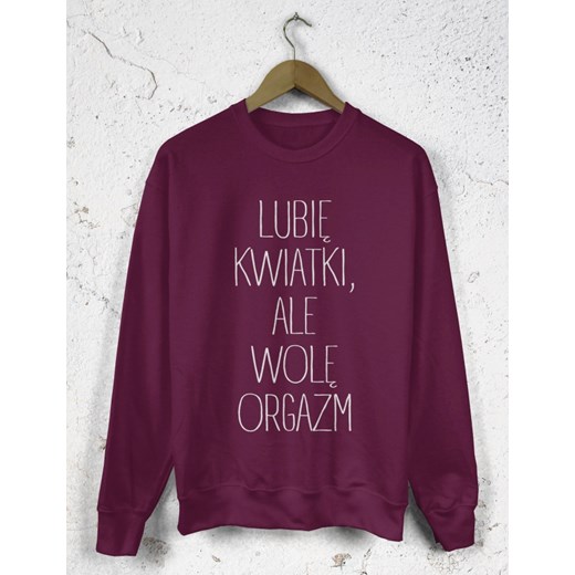 Bluza Oversize Lubię kwiatki ale wolę orgazm czerwony S dirtyshop.pl