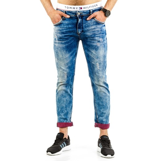 Spodnie jeansowe męskie (ux0687) Jeans niebieski s31 DSTREET