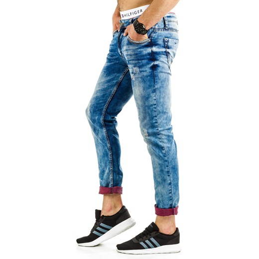 Spodnie jeansowe męskie (ux0687) Jeans niebieski s32 DSTREET