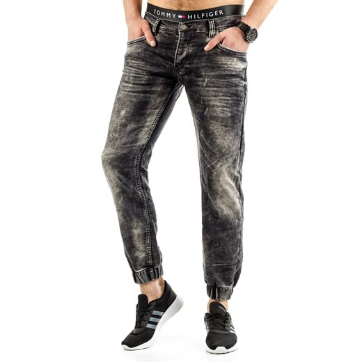 Spodnie jeansowe męskie czarne (ux0681) bialy Jeans S33 DSTREET