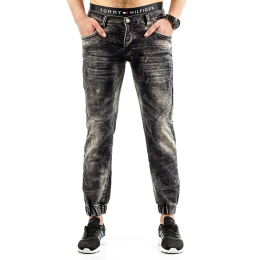 Spodnie jeansowe męskie czarne (ux0681) Jeans  s36 DSTREET
