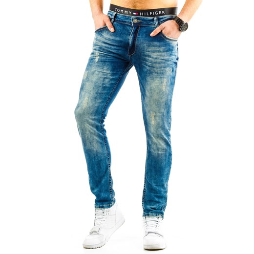 Spodnie jeansowe męskie (ux0682) Jeans turkusowy s36 DSTREET