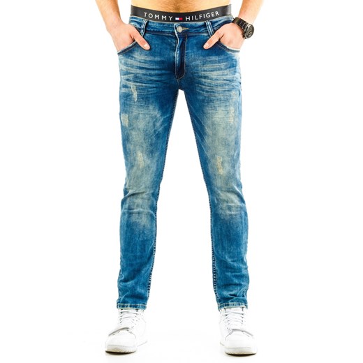Spodnie jeansowe męskie (ux0682) niebieski Jeans s29 DSTREET