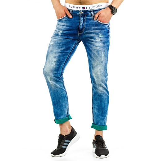 Spodnie jeansowe męskie (ux0683) niebieski Jeans s36 DSTREET