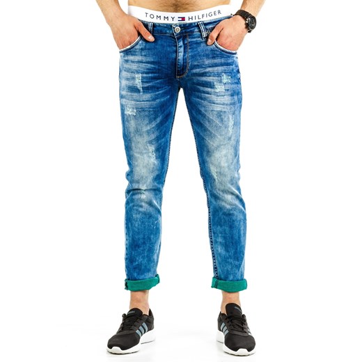 Spodnie jeansowe męskie (ux0683) niebieski Jeans S33 DSTREET