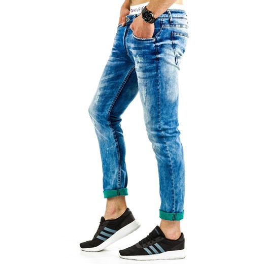 Spodnie jeansowe męskie (ux0683) Jeans niebieski s32 DSTREET