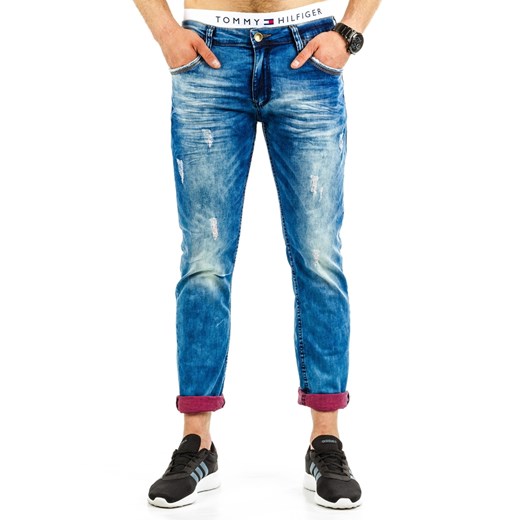 Spodnie jeansowe męskie (ux0684) niebieski Jeans s36 DSTREET