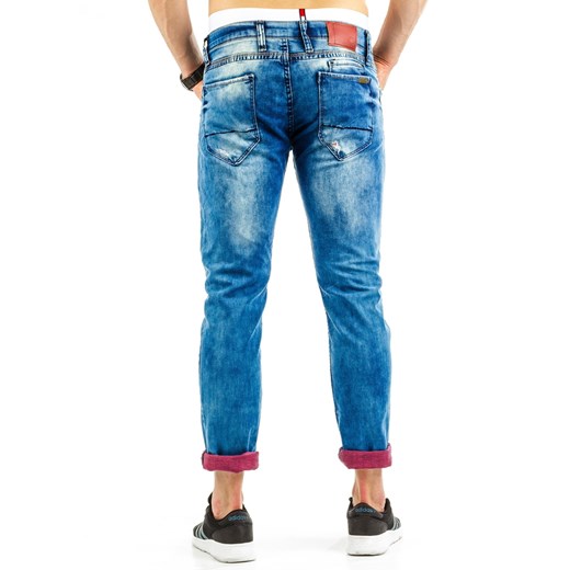 Spodnie jeansowe męskie (ux0684) niebieski Jeans s34 DSTREET