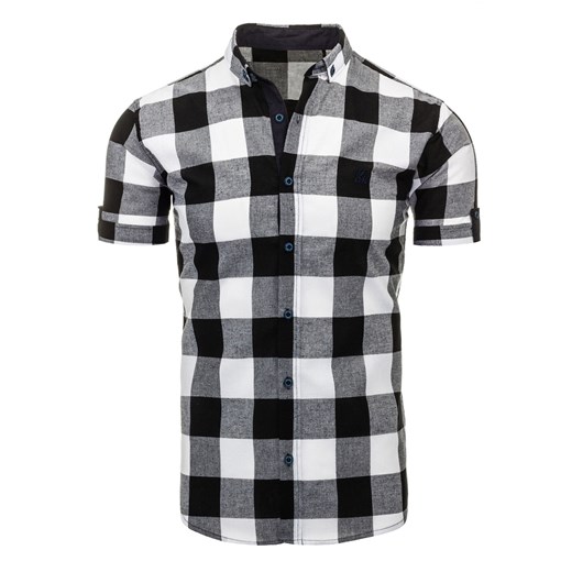 Koszula męska czarno-biała (kx0702) szary  XXL DSTREET