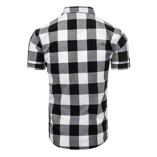 Koszula męska czarno-biała (kx0702) szary  L DSTREET