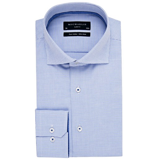 Elegancka błękitna koszula Michaelis Slim Fit o delikatnej strukturze