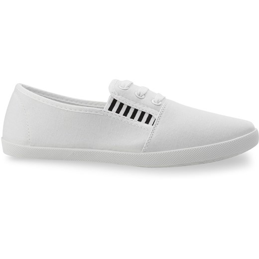 LEKKIE DAMSKIE TENISÓWKI MARYNARSKIE - SLIP ON - BIAŁY szary world-style.pl