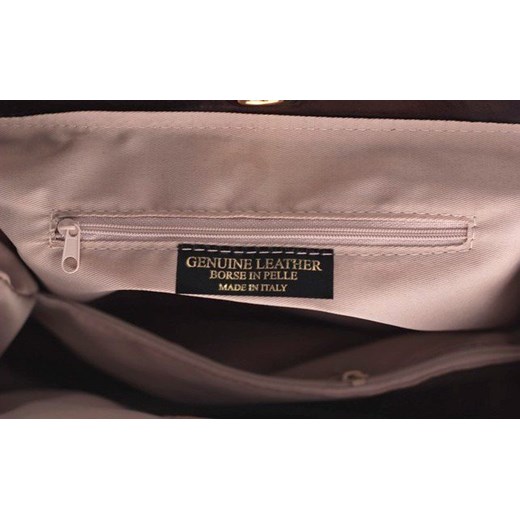 Torebka skórzana kuferek z Kłódką Czekolada (kolory) Genuine Leather brazowy  PaniTorbalska