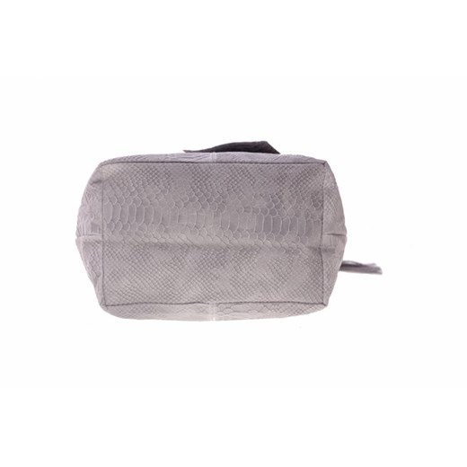 Shopperbag torebka Skórzana wzory 3D Jasno Szara (kolory) szary Genuine Leather  PaniTorbalska