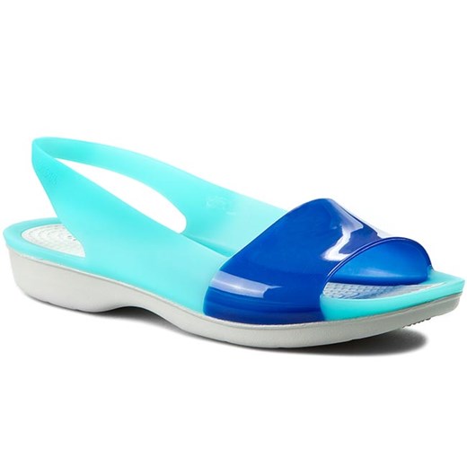 Sandały CROCS - Colorblock Flat W 200032 Cerulean Blue/Pearl White Crocs 39.5 eobuwie.pl