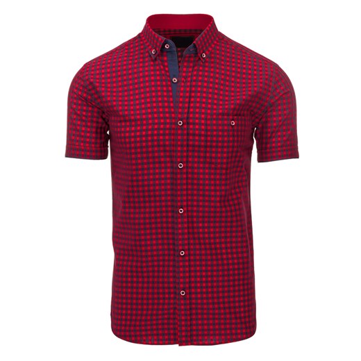 Koszula męska czerwona (kx0710)  czerwony L DSTREET