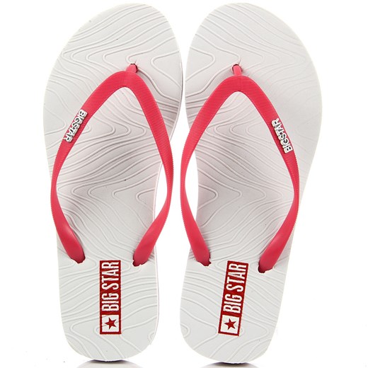 BIG STAR biało-różowe japonki klapki plaża basen  Big Star 39 ButyRaj.pl