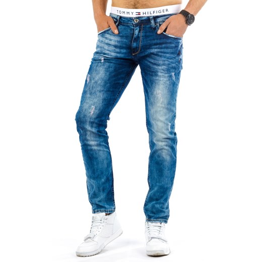 Spodnie jeansowe męskie niebieskie (ux0685)  Jeans s34 DSTREET