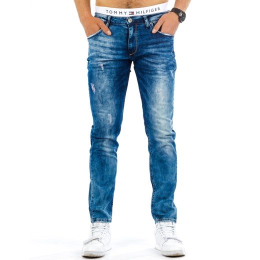 Spodnie jeansowe męskie niebieskie (ux0685) Jeans  s29 DSTREET