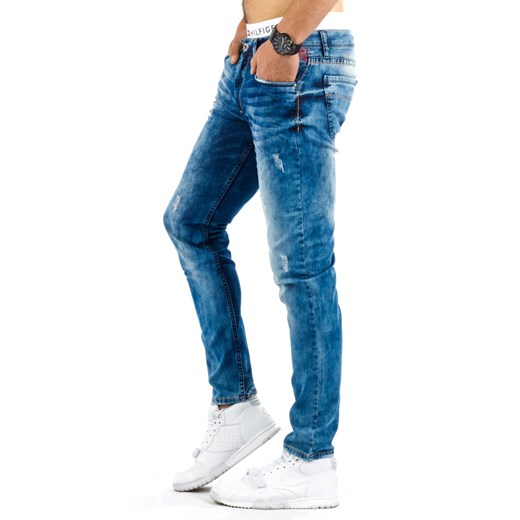Spodnie jeansowe męskie niebieskie (ux0685) Jeans  S33 DSTREET