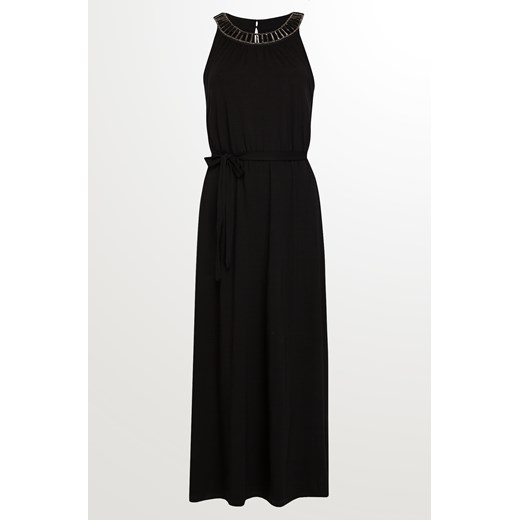 Sukienka maxi z ozdobnym dekoltem czarny Orsay 34 orsay.com