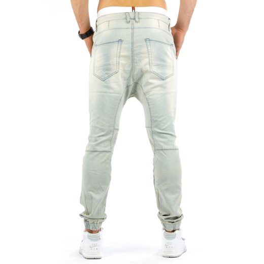 Spodnie joggery męskie białe (ux0691) Jeans zielony s31 DSTREET