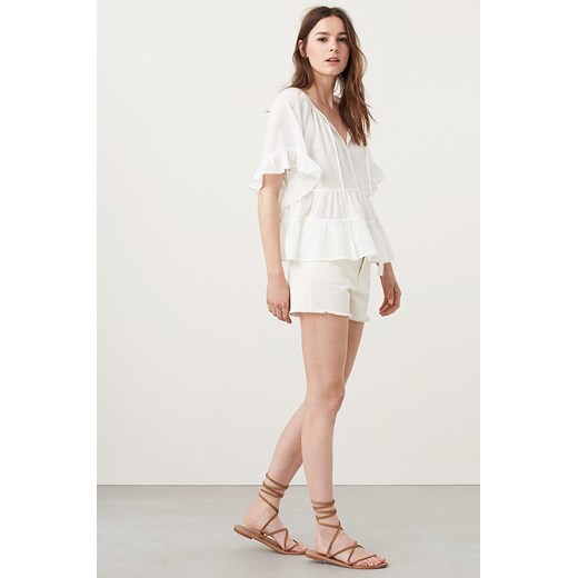 Mango - Top Ruffy Mango bezowy S ANSWEAR.com