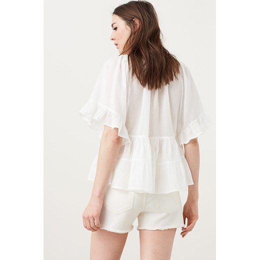 Mango - Top Ruffy bezowy Mango S ANSWEAR.com