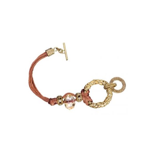 Bransoleta z mosiądzu z kryształem i cyrkoniami bialy Apart  