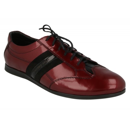 Bordowe sneakersy lakierowane Giacomo Conti SP-103