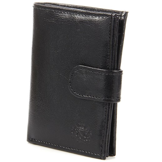 P158 czarny skórzany portfel męski (pod ukosem kieszonki) szary Dan-A  Skorzana.com