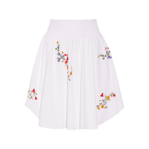 Cassie embroidered stretch-cotton poplin skirt Tory Burch   NET-A-PORTER